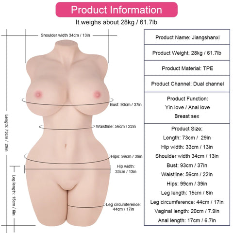 T680-(28kg)Stivali grandi a grandezza naturale Bambola del sesso Torso