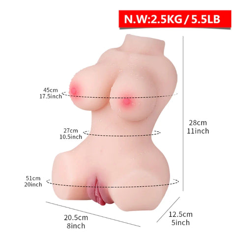 T544 （2.5kg）A buon mercato Mini formato busto bambola | finta figa giocattolo del sesso