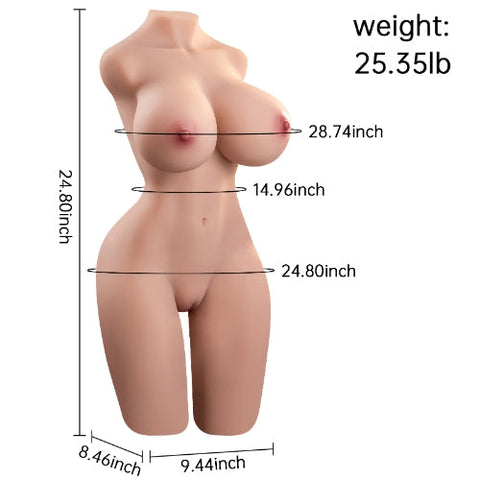 T710 (11.5kg)Torso di bambola del sesso di medie dimensioni E Cup | Giocattolo del sesso caldo paffuto e spogliarellista più sexy di lusso per l'uomo