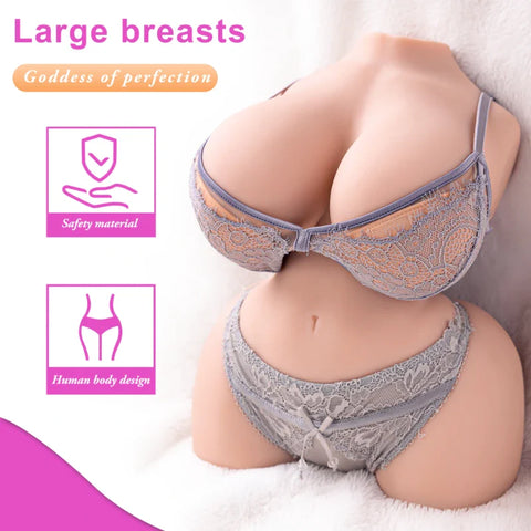 T702- (4.7kg）Realistico Procace BBW Grandi Tette Bottino Torso Bambola del Sesso Figa Tascabile Masturbatore Maschile Giocattolo Per Adulti