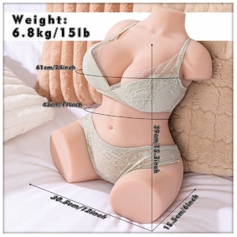 T711V-(6.8kg)Torso leggero vibrante e succhiante per bambola del sesso