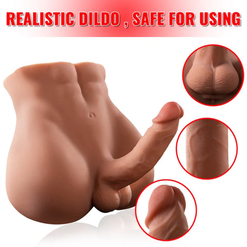 T704(5.2kg)  Giocattoli per adulti per adulti realistici con busto di bambola del sesso maschile con pene grande realistico con dildo da 5,9 "per masturbazione femminile