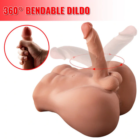 T704(5.2kg)  Giocattoli per adulti per adulti realistici con busto di bambola del sesso maschile con pene grande realistico con dildo da 5,9 "per masturbazione femminile