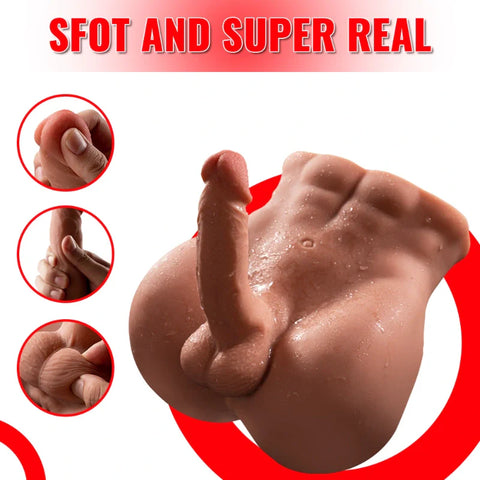 T704(5.2kg)  Giocattoli per adulti per adulti realistici con busto di bambola del sesso maschile con pene grande realistico con dildo da 5,9 "per masturbazione femminile