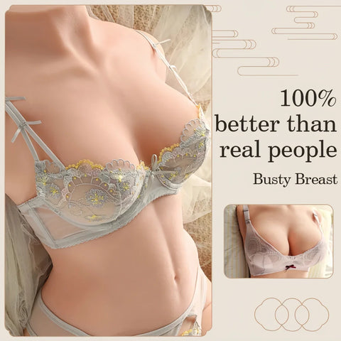 ▶️504- (40.78lbs/75cm) half-length lifelike sex doll with perky breasts, big ass and double channels 