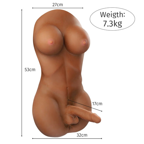 525(7.3kg/53cm) Shemale Sex Doll Torso-Tan Skin Color 