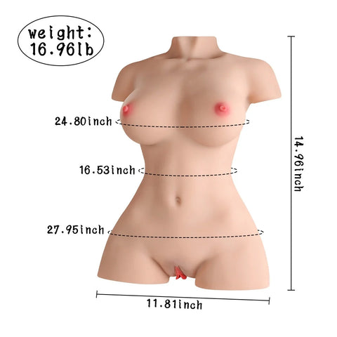 T510(7.7kg/43cm) Torso della bambola del sesso a mezzo corpo