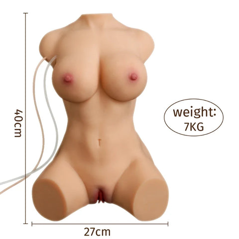 663-(13.7lb/16.14inch)Lightweight Vibrating &amp; Sucking Sex Doll Torso 