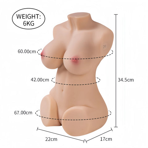 T661-(6kg) Mini busto di bambola del sesso | Vibrazione e aspirazione