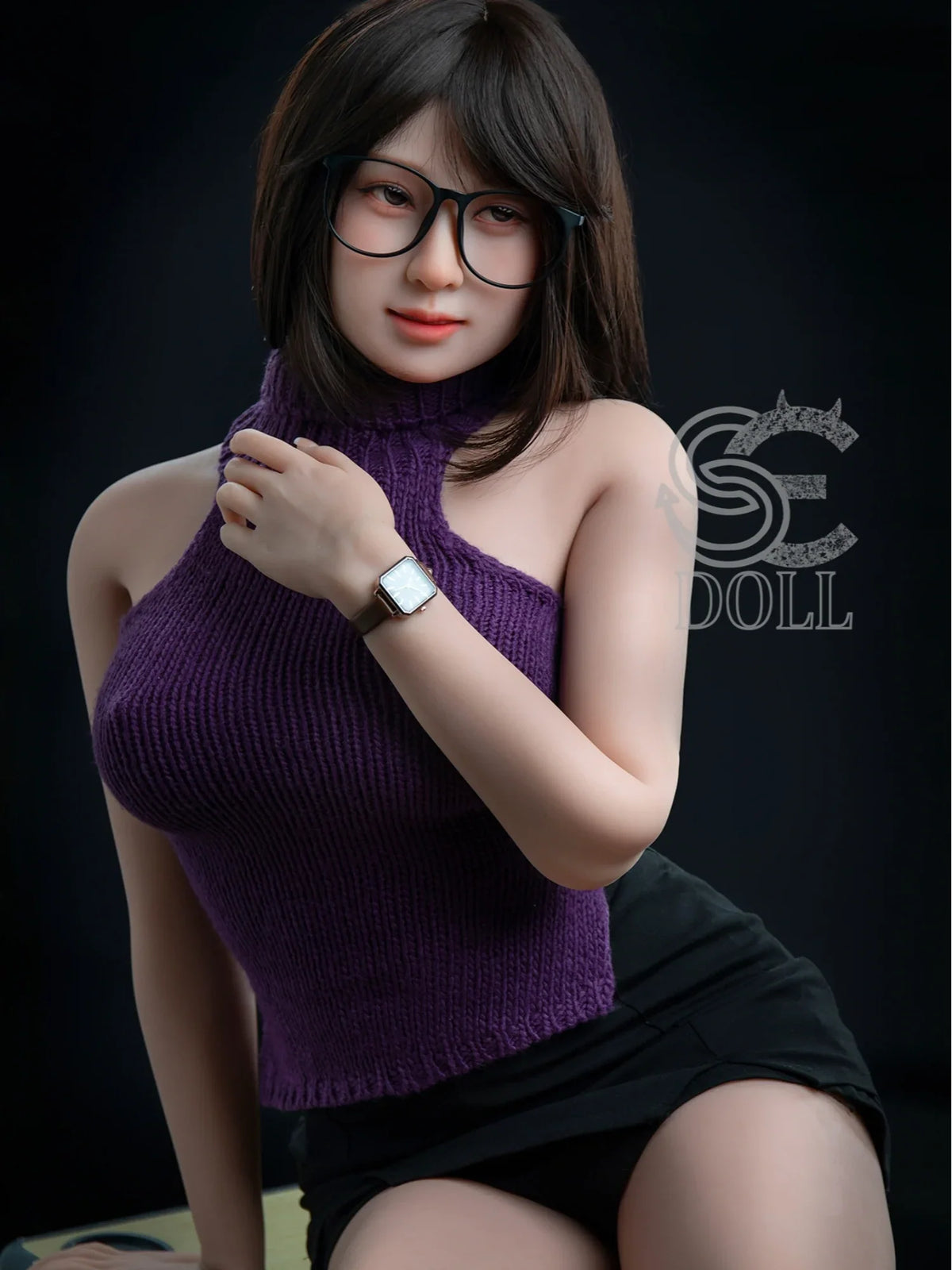 F3716-163cm-37kg Yutsuki E Cup TPE Glasses Cina Capelli Corti Grandi Tette Donna Del Sesso｜SE Doll