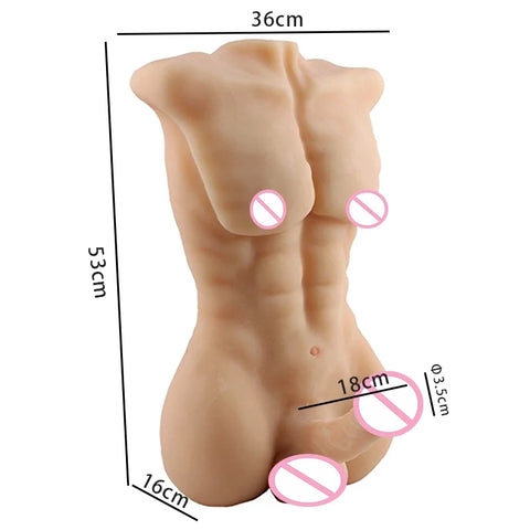 🎦527-(7kg/53cm)Male sex doll torso for women 