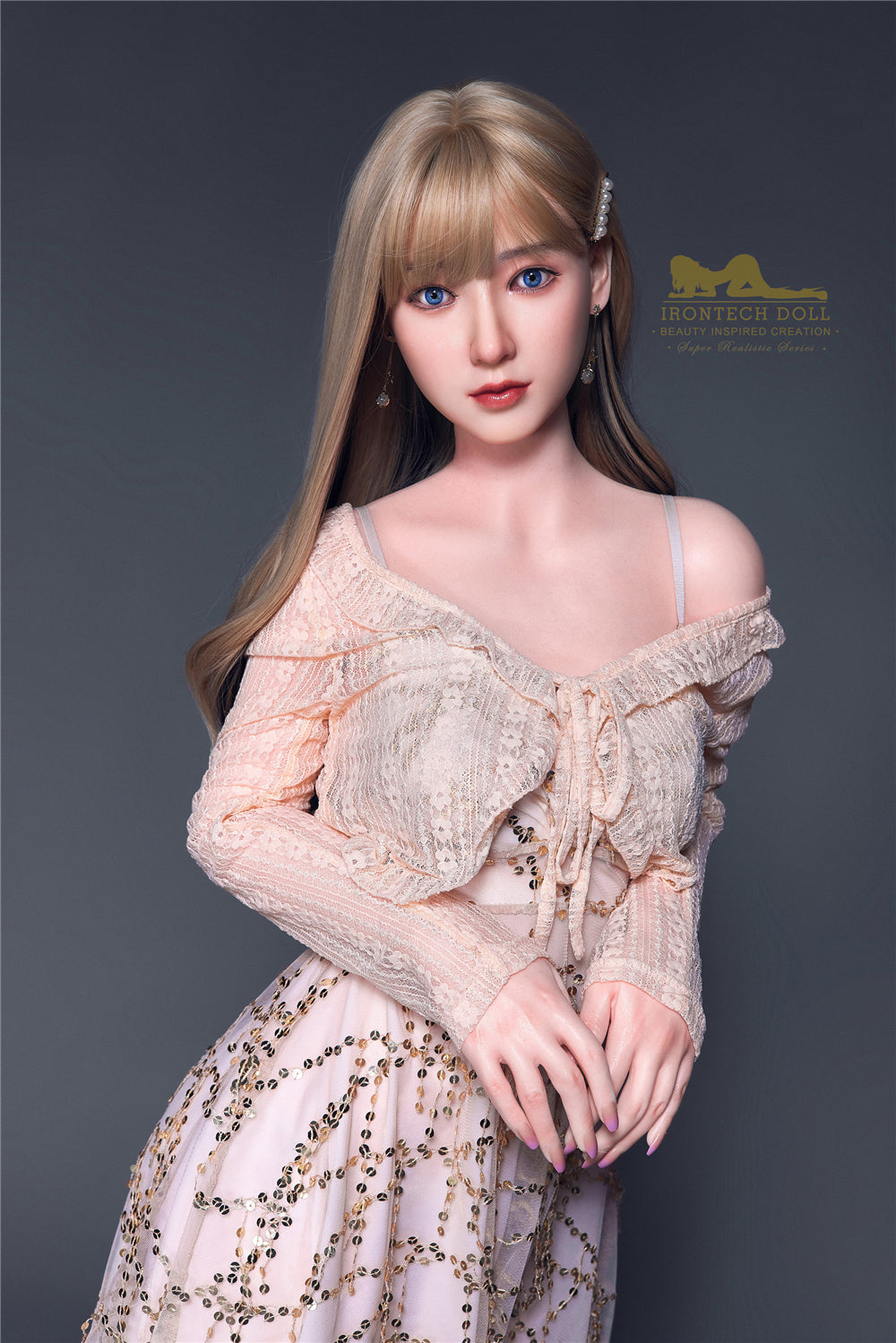 F1200-152cm-37.5kg Cupped Japanese Candy Flat Chest Silicone Sex Doll|Irontech Doll