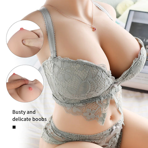 519(20.28LB) Lightweight Sex Doll Torso with Curvy Figure, Plump Breasts and Large Round Nipples 