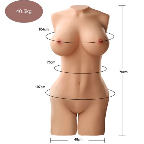 506 (40.5kg/70cm)  Life-Size Big Boobs & Juicy Ass Slim Figure Sex Torso with Realistic Vagina & Anal Adult Love Doll