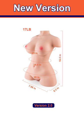 510(17lb/43cm) S-Curve Sex Doll Torso |Half Body 