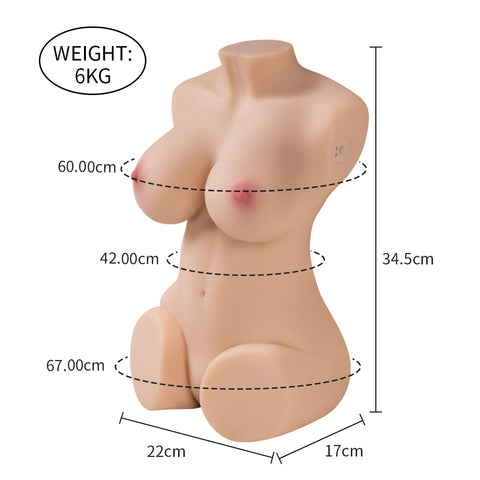 ▶️661-(6kg/35cm)Mini Sex Doll Torso | Vibrating and Sucking 
