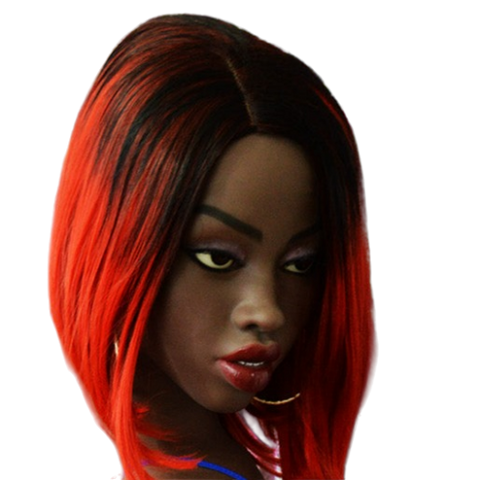 H030 Elegant African Sex Doll Head with High Forehead 