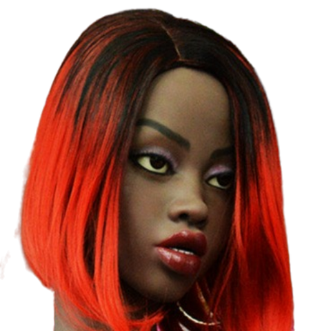 H030 Elegant African Sex Doll Head with High Forehead 