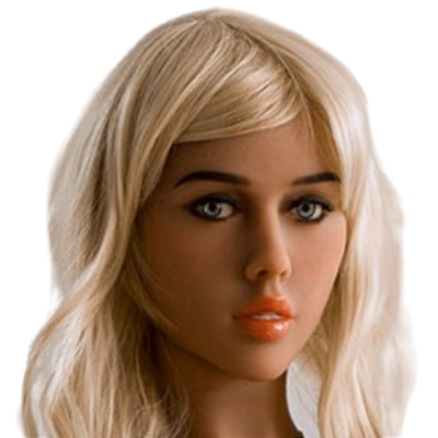 H048 Voluptuous Caucasian Sex Doll Head with Smoky Eyes 