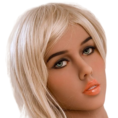 H048 Voluptuous Caucasian Sex Doll Head with Smoky Eyes