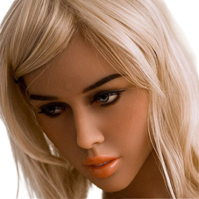 H048 Voluptuous Caucasian Sex Doll Head with Smoky Eyes 