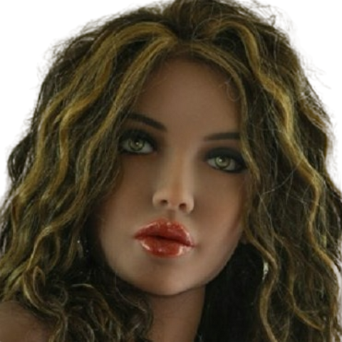 H037 Exotic Sex Doll Head with Wavy Hair