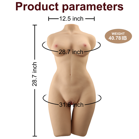504 (40.78lb/75cm) Realistic Sex Doll Torso With Perky Breasts,Big ass & Double Channels freeshipping - linkdolls